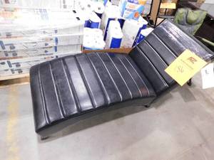 lot 186 image: Noble House (Brand Rating 4.25) Austell Midnight Black and Dark Brown Channel Stitch Chaise Lounge