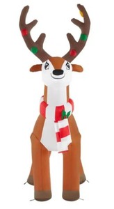 lot 200 image: Home Accents 6 ft Pre-Lit LED Reindeer Christmas Inflatable