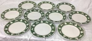 Sango White Woods Christmas Plates - Set of 10