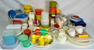 Vintage Tupperware Collection - Large Assortment of Storage, Measuring Cups, Kitchen Necessities and extra lids