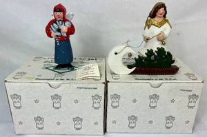 Especially for You EFY Figurines - Christmas Sled Girl and Winter Girl Angel with Cat