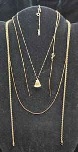 14K Gold Necklaces - 3 broken necklaces