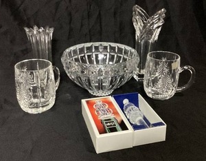 Mikasa  Crystal Collection - Christmas Tree Mugs, Crystal Reflections Bowl, Monterey Bottle Stopper and Vases