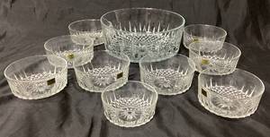 Arcoroc France Large SaladServing Bowl and 8 Small Salad Bowls