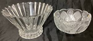 Vintage German Lead Crystal Bowls - Echt Bleikristall Handgeschliffen and  Regency Rosenthal Blossom Fluted Bowl