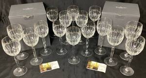 Waterford Grenville Gold Wine Glasses & Grenville Water Goblets-8 of each