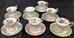 Paragon Fine Bone China Teacups & Saucers - 7 sets
