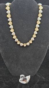 Vintage Swarovski Crystal Heart Choker and Swarovski Crystal Swan
