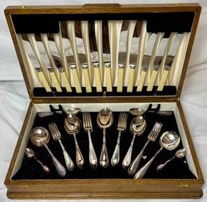 Vintage Sheffield Flatware Set with Bone Effect Handled Knives