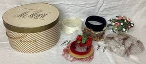 6 Vintage Headpieces in Mr Henri Hat box