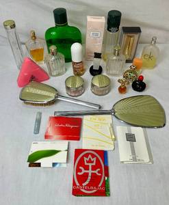 Vintage Perfume Bottles, Cologne and Art Deco Vanity Set