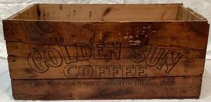 Golden Sun Coffee Woolson Spice Company - Toledo, OH Wooden Crate