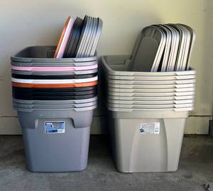 Sterilite 18Gal Colored Totes - 20 pcs