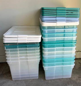 19 Clear View Storage Totes - 59Qt