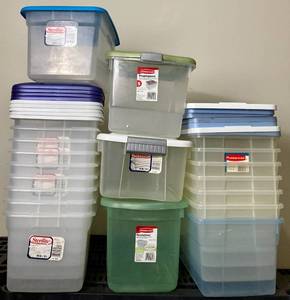 Bundle of 20 - 18 ,19, 20 qt Storage Totes
