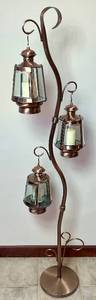 Pillar Candle Holder Tree with 3 Lanterns