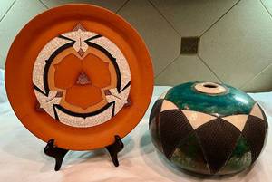 Navajo Inspired Pottery - Plate and Bowl