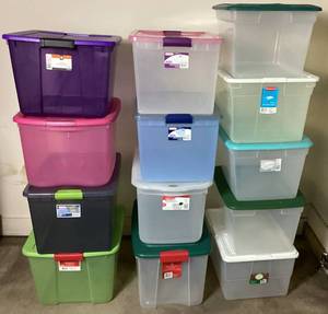 Clear View Totes - 8 -66qt , 1 -70qt, 2- 58Qt