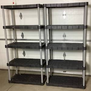 Pair of Storage 5 Tier Shelves