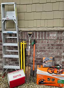 Garage Collection - Ladder, Saw Horses, Remington BlowerVac, Igloo Cooler, Cordless Glue Gun and more