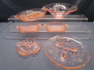 lot 74 image: Pink Depression Glass