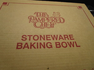 lot 60 image: Pampered Chef Stoneware Baking Bowl, New