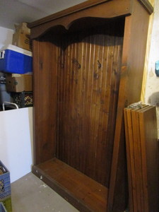 lot 1 image: Pine BookshelfEntryway Cabinet