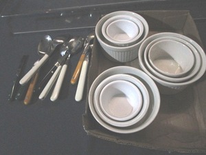 lot 142 image: Ramekins, Soup Spoons
