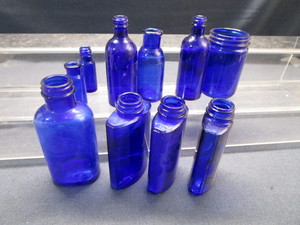 lot 158 image: Cobalt Bottles