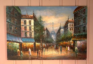 lot 36 image: Street Scene in Paris Original Painting
