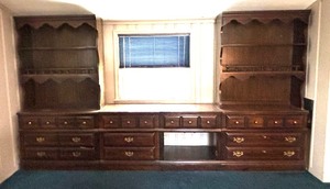 lot 8 image: Vintage Four Piece Furniture Set  Wall Unit