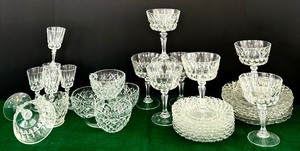 lot 81 image: Vintage Lot of Vintage Glass and Crystal Kitchenware Including Plates, Wine Glass and More