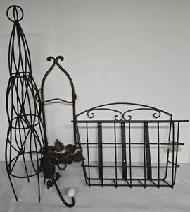 lot 153 image: Unique Group of Black Metal Decorative Items
