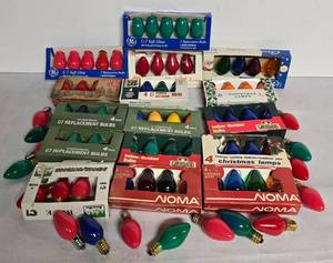 lot 202 image: Collection of Large Christmas Tree Light Replacement Bulbs