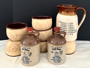 lot 224 image: Lot of Pottery Kitchenware and Medal Basket