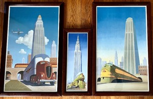 lot 233 image: Beautiful Wall Art Three of Four Series by Robert William LaDuke Including Big City #1, Cityscapes #2 and Big City #4