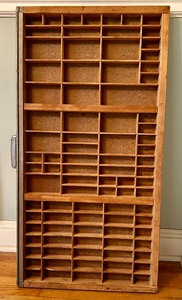 lot 130 image: Vintage Wooden Letterpress Drawer With Handle