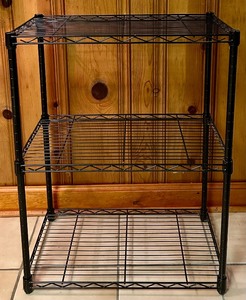 lot 241 image: Black Metal Wire Shelf