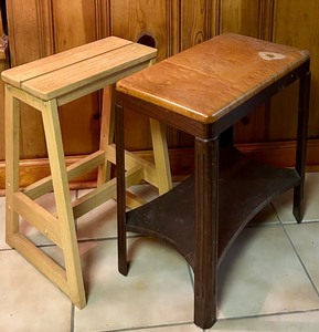 lot 242 image: Two Vintage Wooden Side Tables