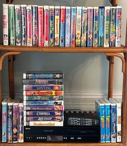 lot 117 image: Vintage Movie Night Disney Movies with Phillips VHS  VCR Player