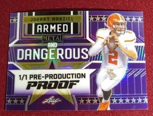 lot 20 image: 2023 Leaf Metal Johnny Manziel 11 - Only One