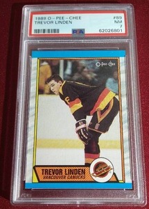 lot 65 image: 1989 O-Pee-Chee Trevor Linden Rookie Card - PSA 7