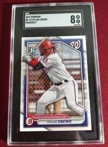 lot 80 image: 2024 Bowman Dylan Crews 1st Bowman Card - SGC 8