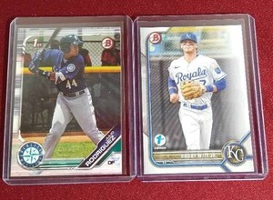 lot 85 image: (2) Bowman Prospect Cards - Julio Rodriguez 1st & Bobby Witt 1st Edition