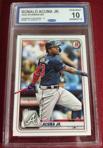 lot 91 image: 2020 Bowman Ronald Acuna Jr. - CCG 10