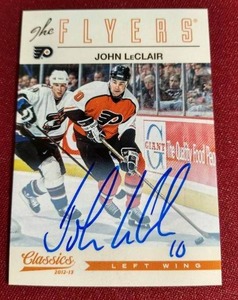 lot 94 image: 2012-13 Classics John LeClair Autograph Card
