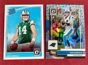 lot 95 image: (2) Nice Sam Darnold Cards - Rookie & Rockets SP