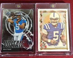lot 100 image: (2) Young QB Rookie Cards - Young & Richardson