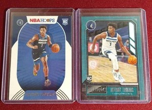 lot 105 image: (2) Anthony Edwards Rookie Cards