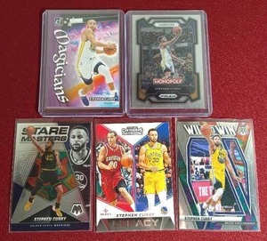 lot 113 image: (5) Stephen Curry Cards